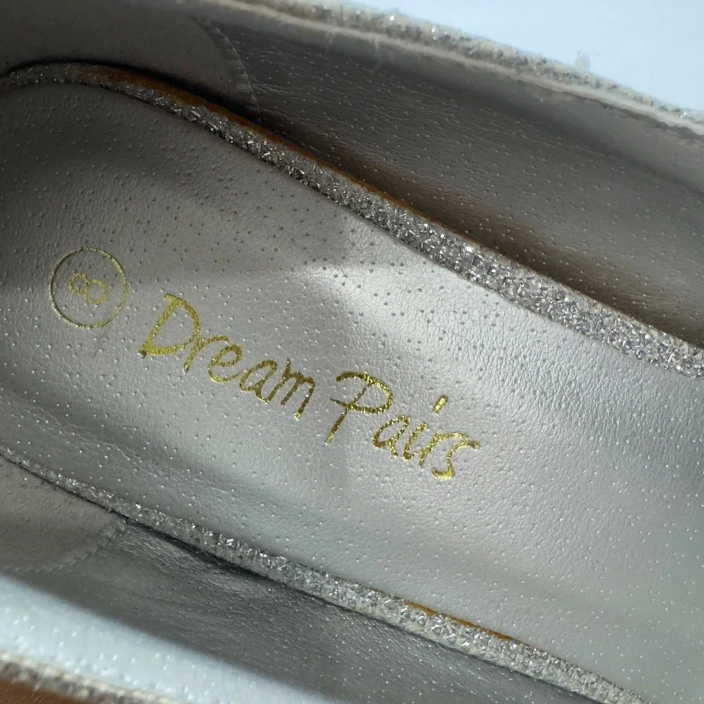 Dream Pairs CHRISTIAN Silver Glitter Pointed Toe Stiletto Heels Women's‎ Size 8